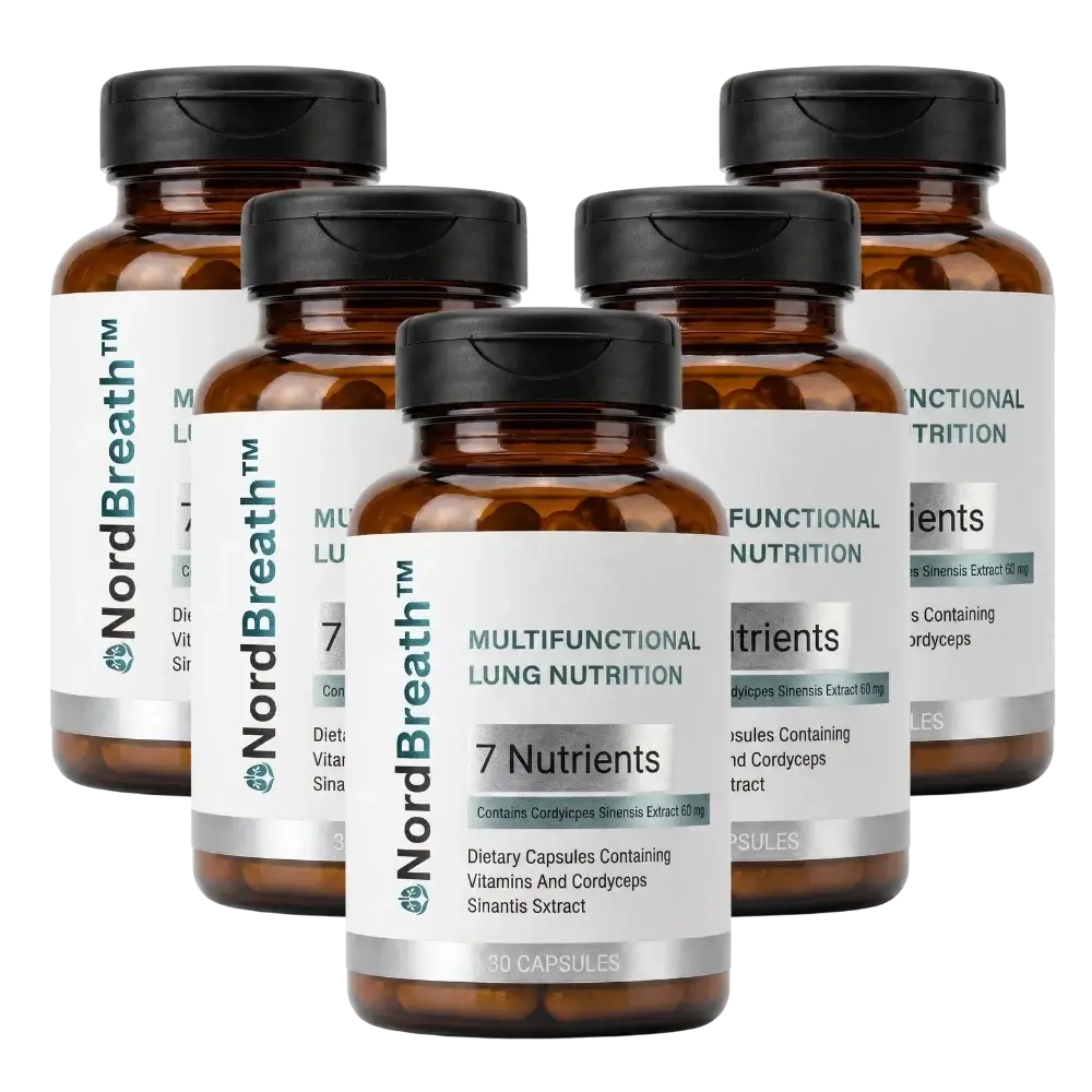 NordBreath™ Kosttillskott för lungorna | Ta bort upp till 93 % av skadliga ämnen från dina lungor naturligt på 5 dagar!